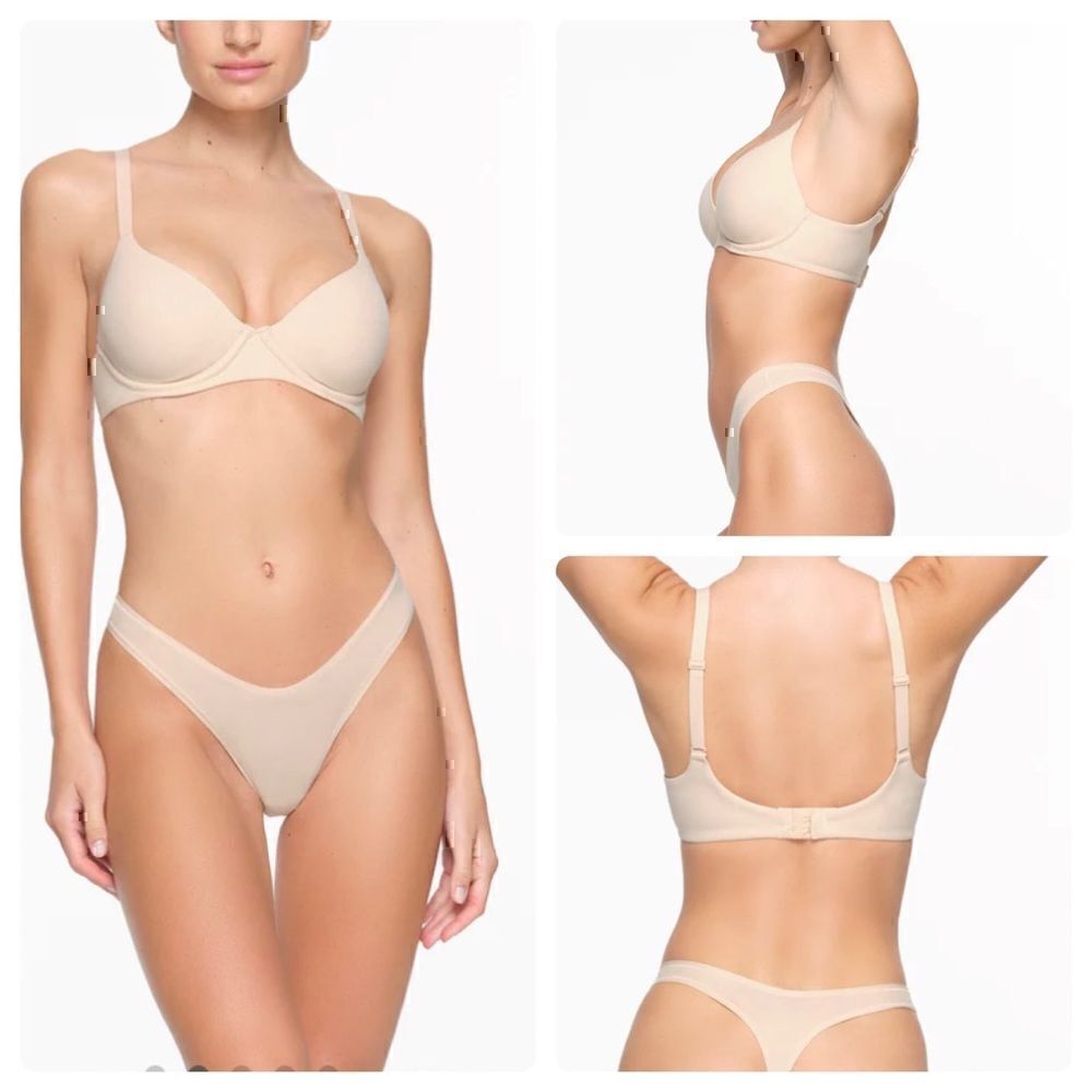 NWT Skims 40E Fits Everybody Full Coverage T-Shirt Bra in “Sand”